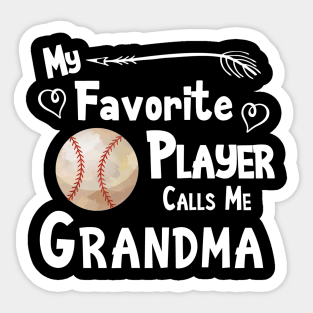 Favorite Player Grandma Love Softball Player Sticker